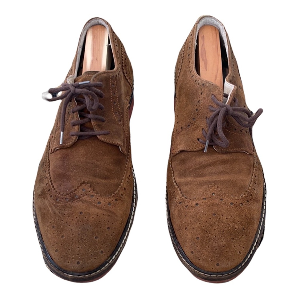 FACONNABLE JEANS Brown suede lace up shoes Size 42